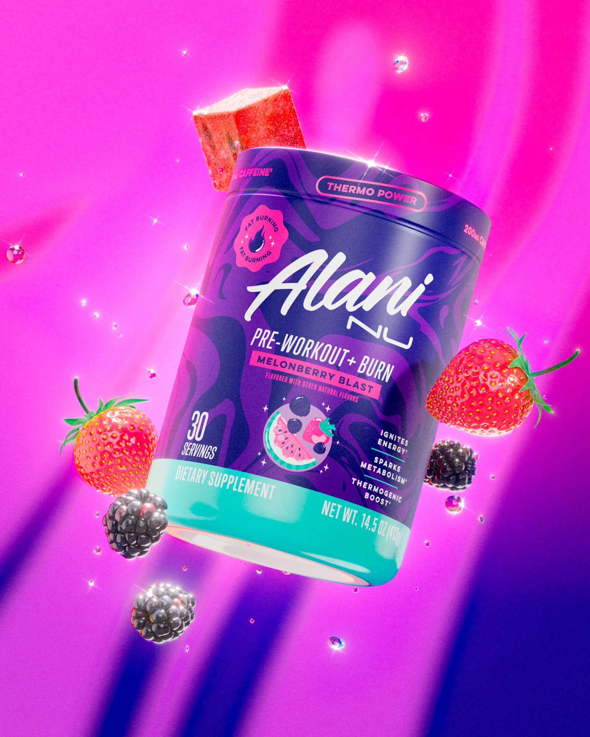 Alani Nu Featured Pre-Workout+ Burn - Melonberry Blast - Image 2