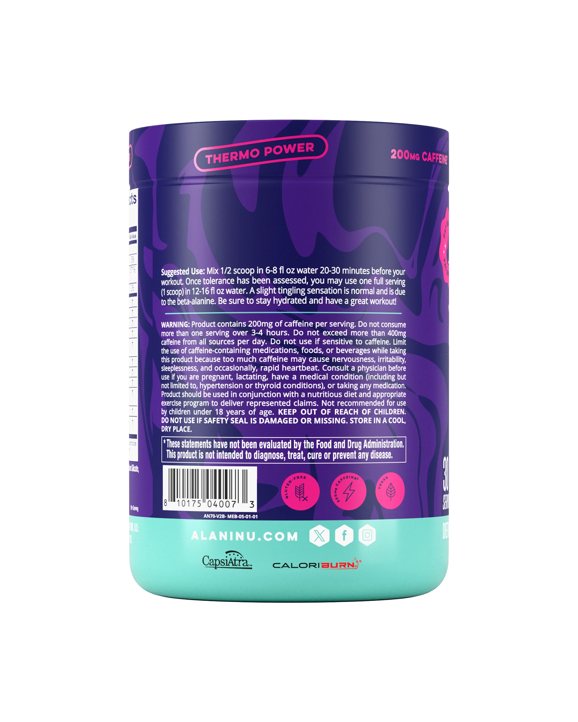 Alani Nu Featured Pre-Workout+ Burn - Melonberry Blast - Image 5